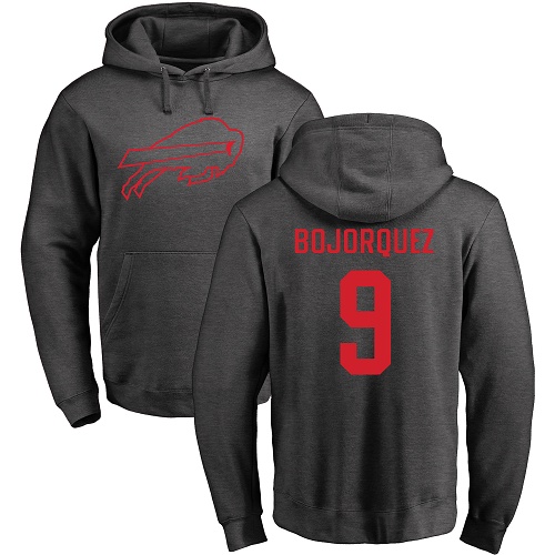 Men NFL Buffalo Bills #9 Corey Bojorquez Ash One Color Pullover Hoodie Sweatshirt->nfl t-shirts->Sports Accessory